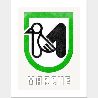 Marche Italia Flag Vintage Look Design Posters and Art